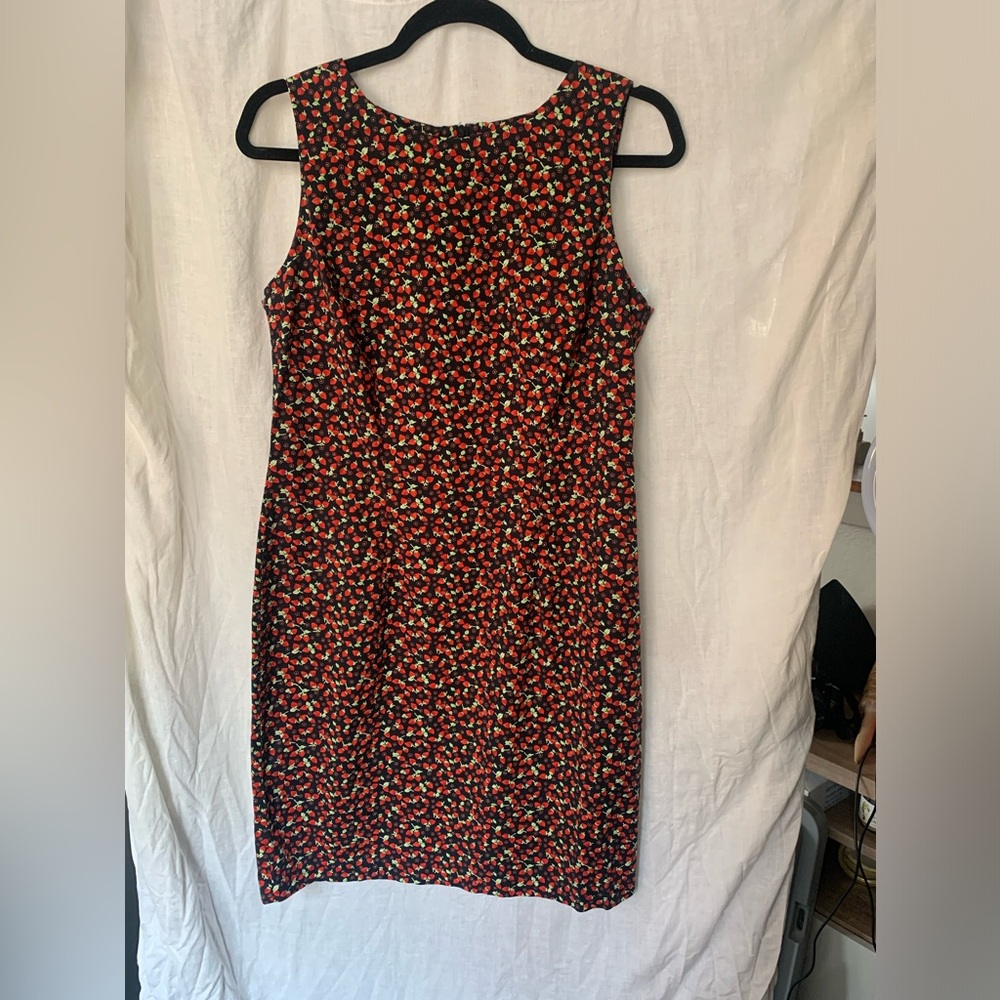 Black and red floral sleeveless dress with a touch of whimsy #floraldress